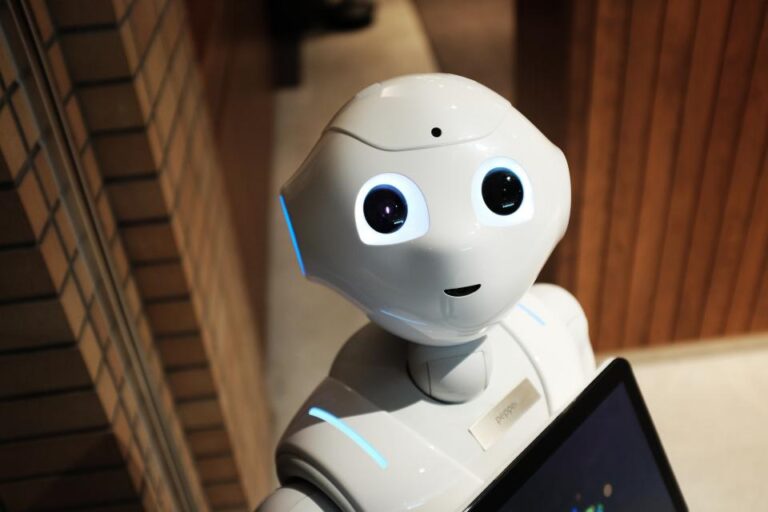 AI search optimization concept with robot technology