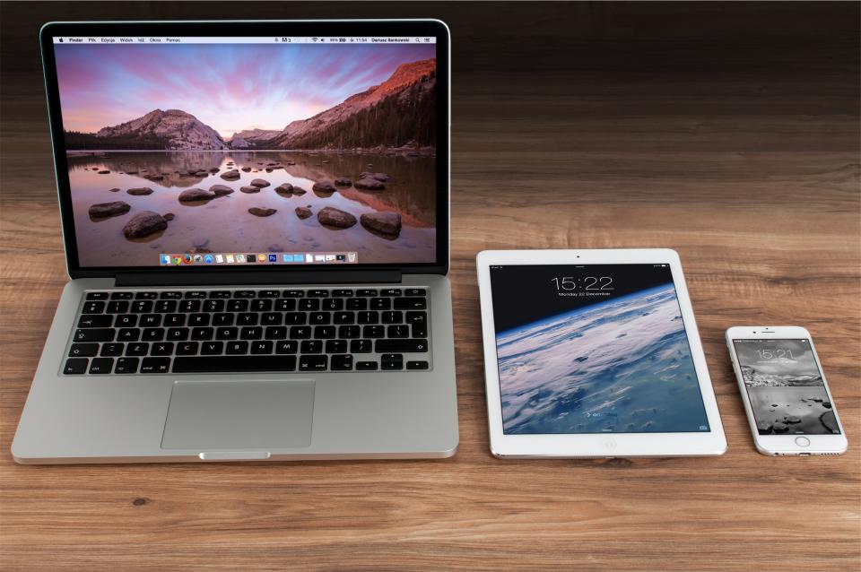 Designing an email newsletter on a laptop