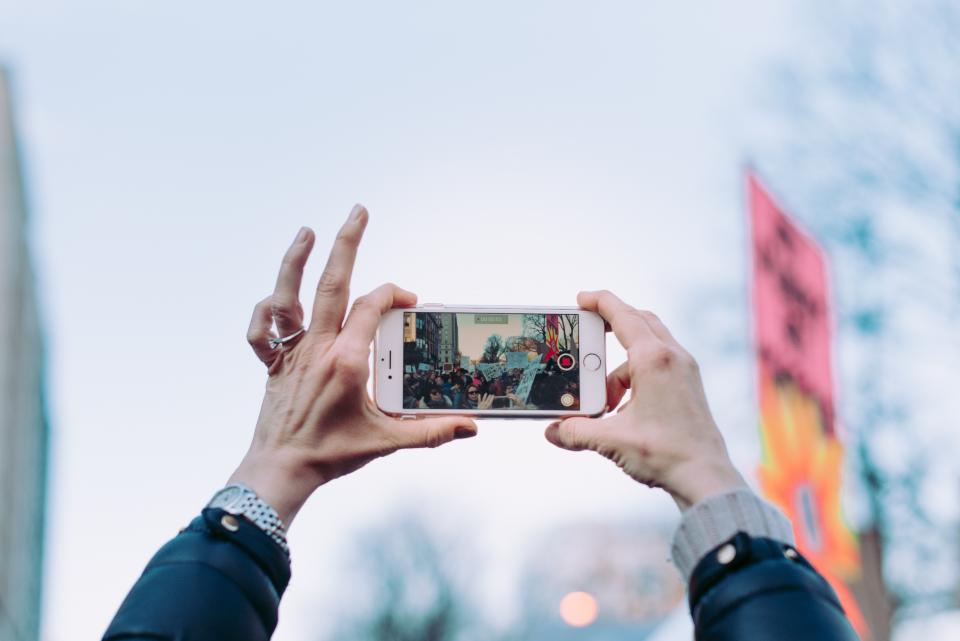 Recording a video script on a smartphone